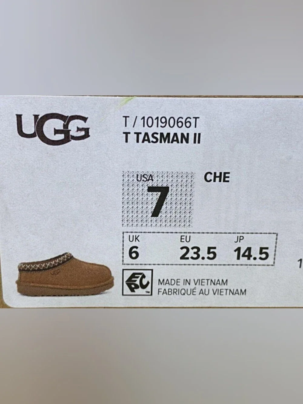 UGG Tasman II Toddler Suede Slip-On Cozy Mules Size 7 Like New/Box